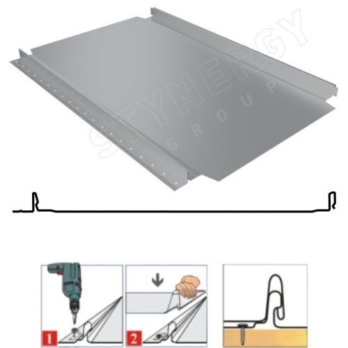 Фальцевая панель Stynergy Smart фальц Pro 521/480мм Corundum 50 матовый 0.5мм RAL 7004 (серый)