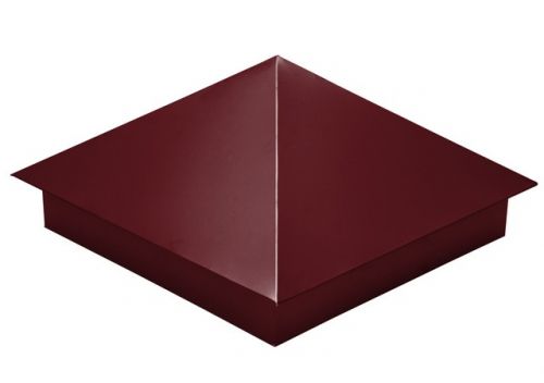 Колпак на столб 390*390мм сталь 0,5мм Satin matt Россия Grand Line RAL 3005 (вишневый)