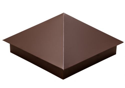 Колпак на столб 390*390мм сталь 0,5мм Satin Россия Grand Line RAL 8017 (коричневый)