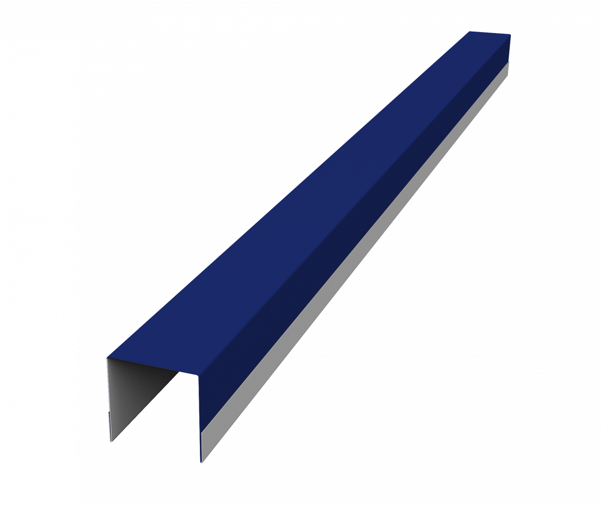 Планка вертикальная обратная для горизонтального монтажа штакетника Grand Line 0,45 ПЭ RAL 5002 ультрамариново-синий (2,5м)