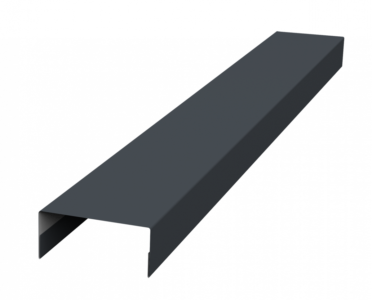 Крышка 45х20 для забора жалюзи Техас Grand Line 0,5 PurPro матовый RAL 7024 мокрый асфальт (2м)