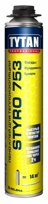 Клей-пена Tytan Professional Styro 753 для теплоизоляции GUN 750 мл