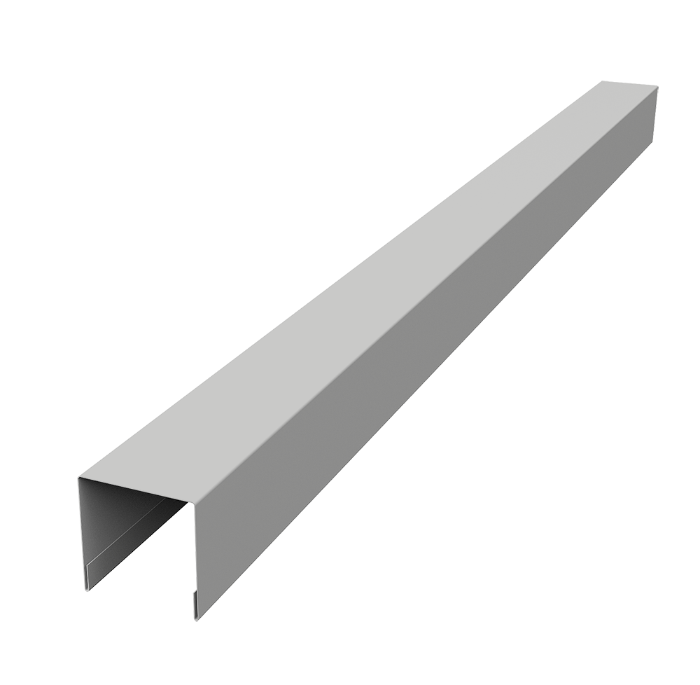 Планка вертикальная лицевая для забора жалюзи Палермо Grand Line 0,45 Drap ТХ RAL 7047 телегрей 4 (2м)