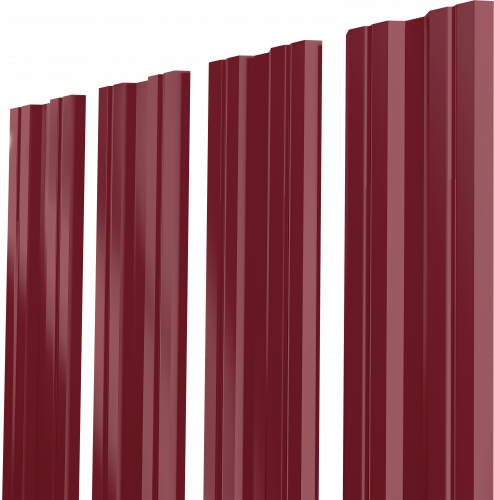Штакетник Твин XL с прямым резом Grand Line 0,45 ПЭ RAL 3005 красное вино
