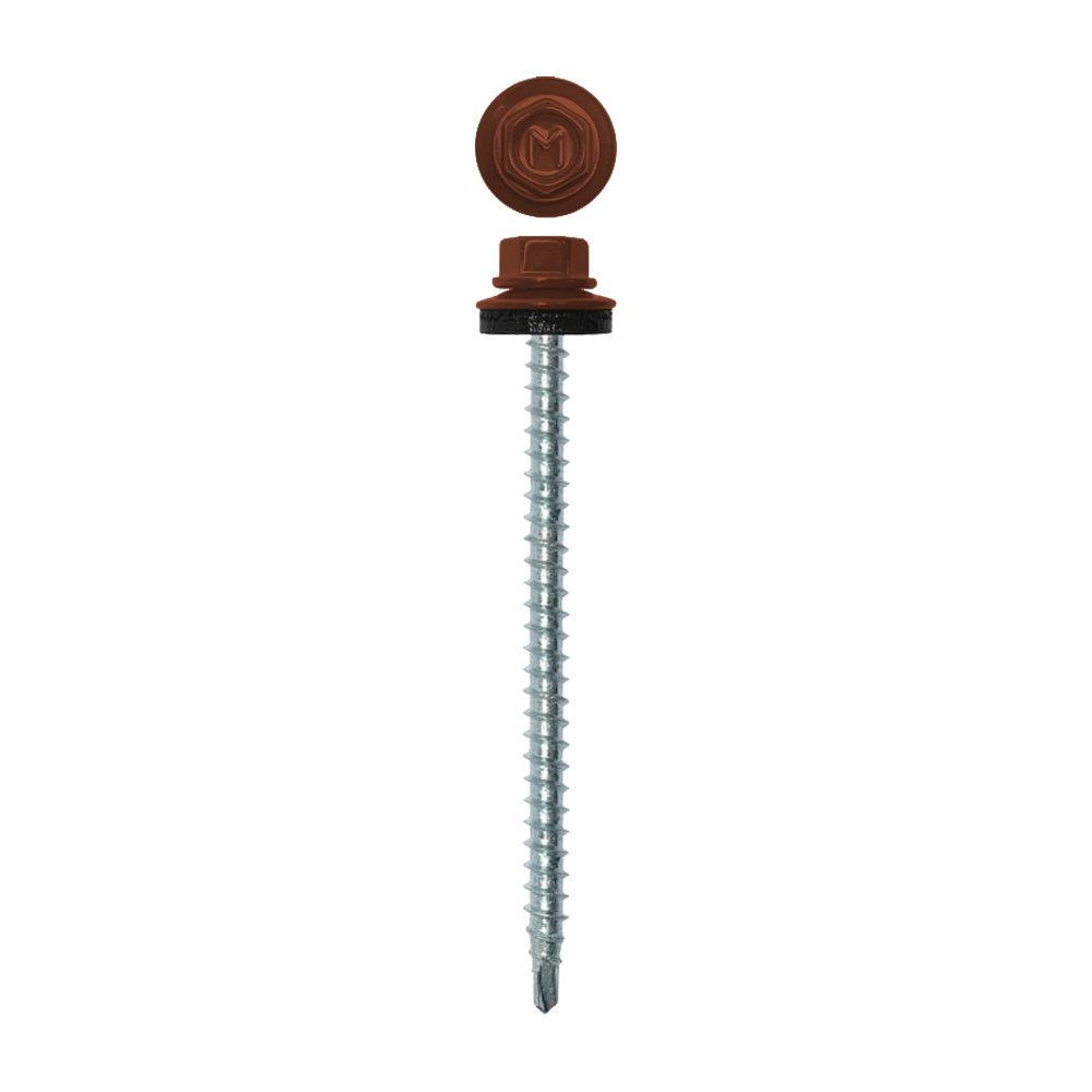 Саморез кровельный Daxmer 4,8х80 (100шт) сверло №1 RAL 8004