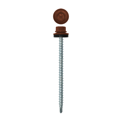 Саморез кровельный Daxmer 4,8х80 (100шт) сверло №1 RAL 8004