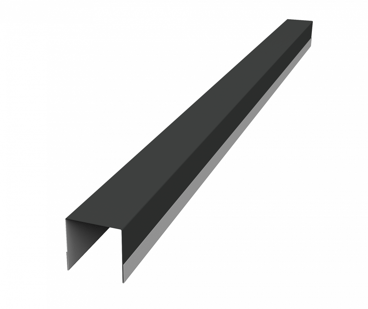 Планка вертикальная обратная для горизонтального монтажа штакетника Grand Line 0,5 Drap RAL 7016 антрацитово-серый (1,8м)