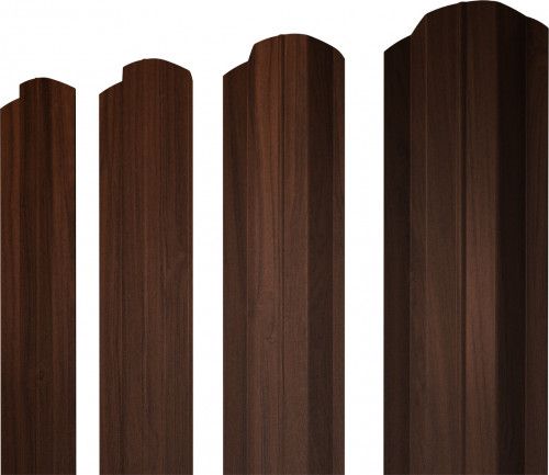 Штакетник М-образный B фигурный Grand Line 0,45 Принт Элит Шоколадное дерево TwinColor