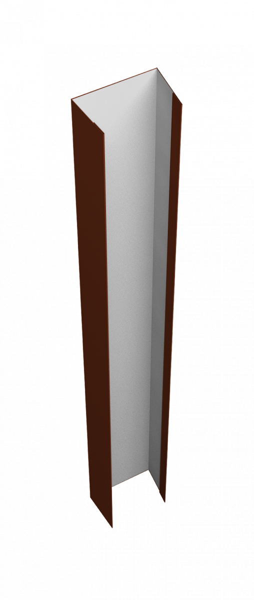 Крепежная планка верхняя для забора жалюзи Техас Grand Line 0,45 ПЭ RAL 3009 оксидно-красный (2м)