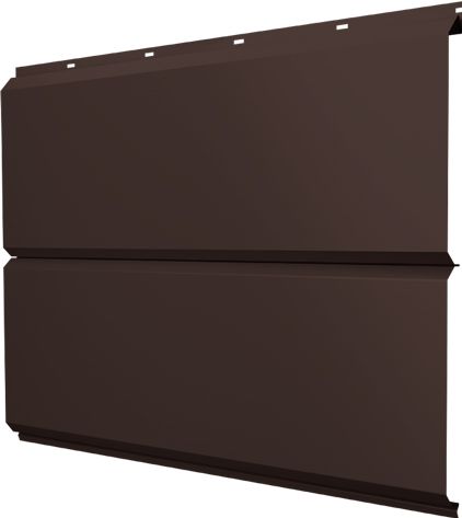 Софит металлический ЭкоБрус новый Grand Line без перфорации 0,45 Drap TwinColor RAL 8017 шоколад