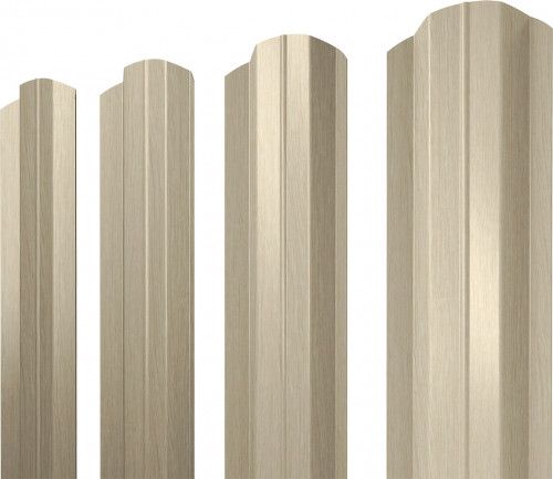 Штакетник М-образный B фигурный Grand Line 0,45 Принт Элит Молочное дерево TwinColor