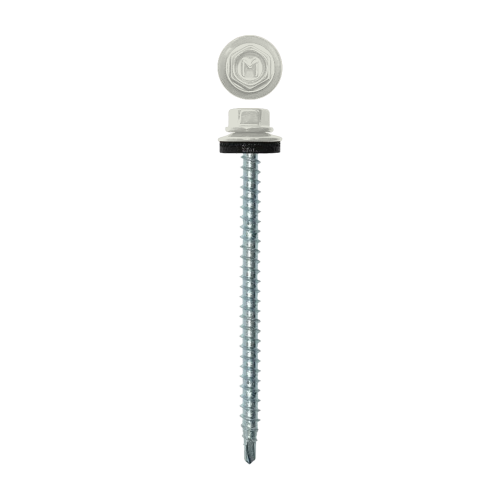 Саморез кровельный Daxmer 4,8х70 (100шт) сверло №1 RAL 9002