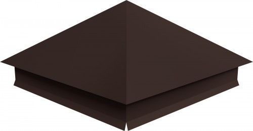 Колпак на столб 410х410мм с отливом 0,45 Drap TwinColor с пленкой RAL 8017 шоколад