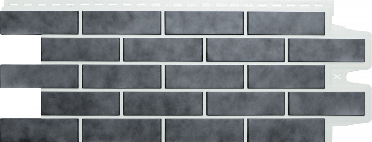 Фасадная панель Grand Line Клинкерный кирпич Дизайн Плюс гранит с белым швом