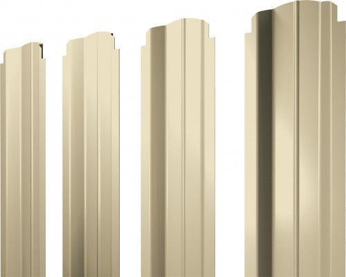 Штакетник П-образный B фигурный Grand Line 0,45 Drap ТХ RAL 1015 светлая слоновая кость