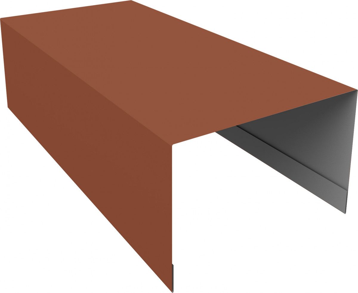 Крышка для забора из сайдинга Блок-хаус новый Grand Line 0,5 Сатин RAL 8004 терракота (3м)