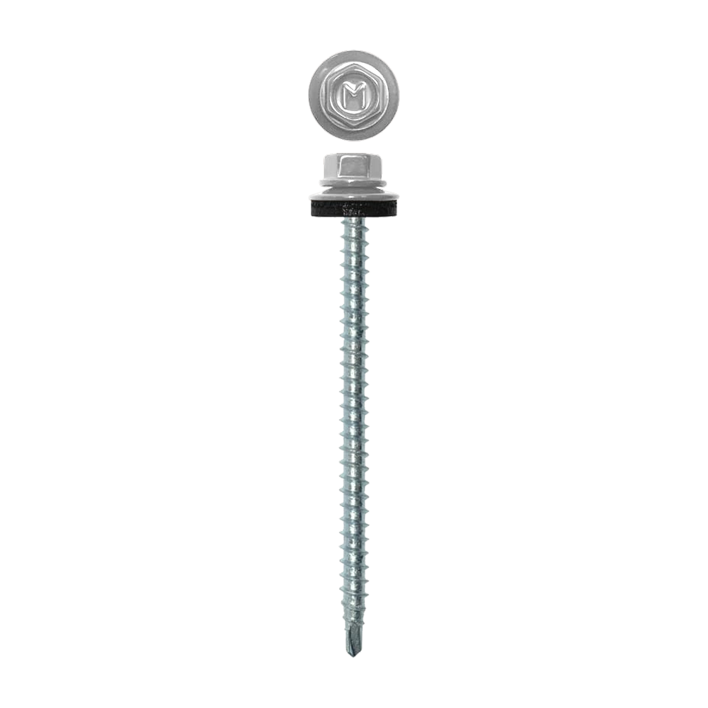 Саморез кровельный Daxmer 4,8х70 (100шт) сверло №1 RAL 9003