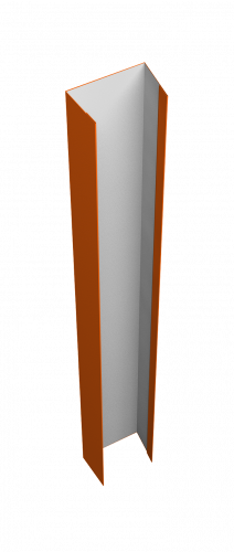 Крепежная планка верхняя для забора жалюзи Техас Grand Line 0,45 ПЭ RAL 2004 оранжевый (2,5м)