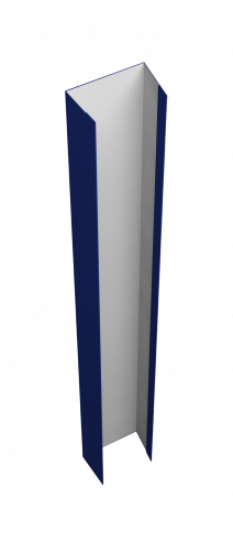 Крепежная планка верхняя для забора жалюзи Техас Grand Line 0,45 ПЭ RAL 5002 ультрамариново-синий (2,5м)