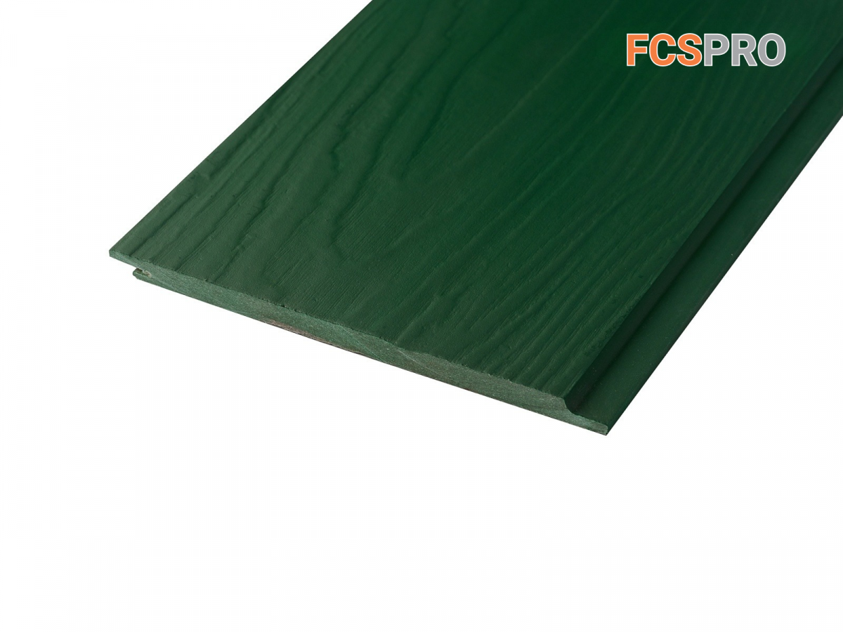 Фиброцементный сайдинг 190х10мм FCSPRO Wood Click F31 зеленый океан (3м)