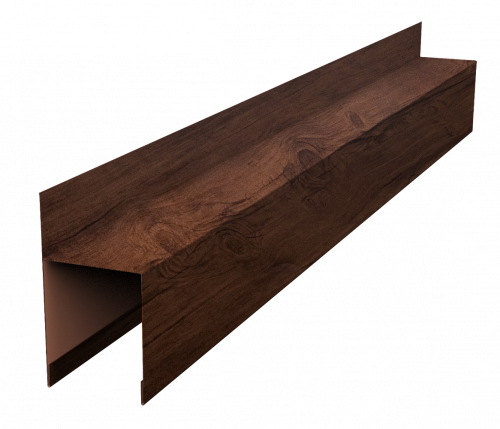 Планка опорная составная внешняя для забора жалюзи Палермо Grand Line 0,45 Принт Премиум Бразильская вишня Фреш TwinColor (2,5м)