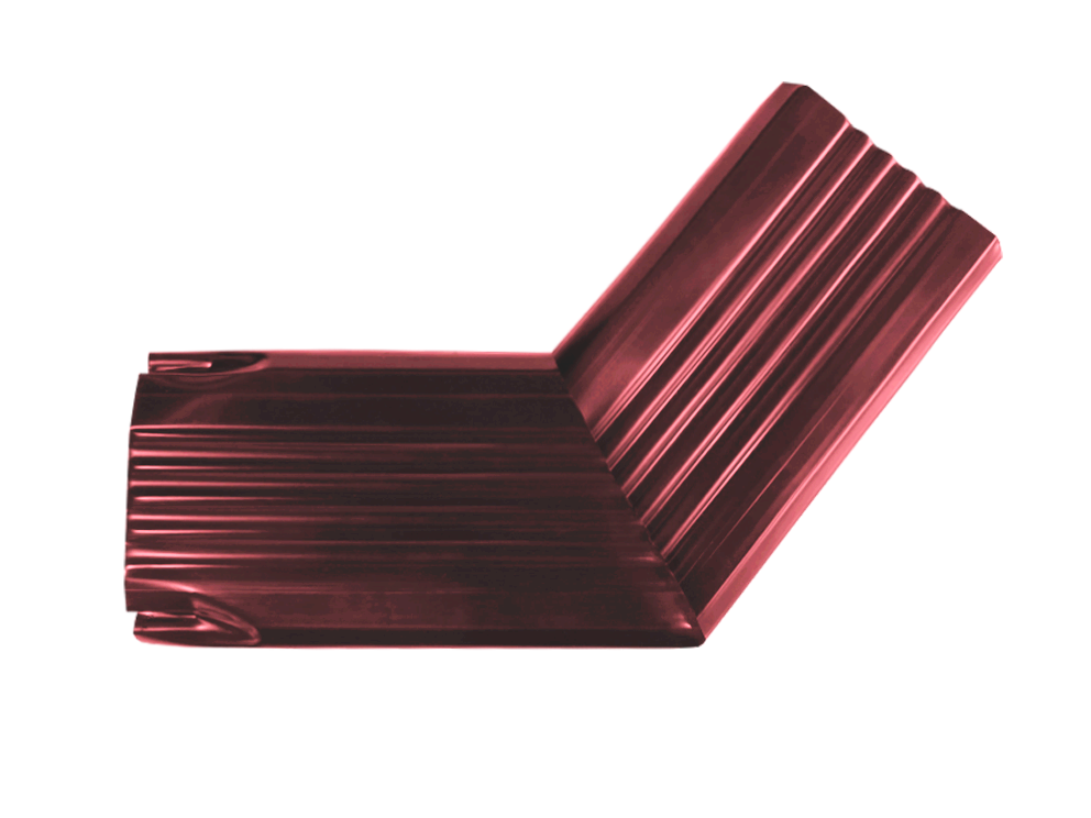 Колено трубы гофрированное боковое левое Vortex в2 76х102мм RAL 3005 красное вино