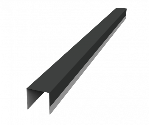 Планка вертикальная обратная для горизонтального монтажа штакетника Grand Line 0,5 Drap RAL 7016 антрацитово-серый (2,5м)
