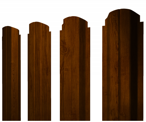 Штакетник П-образный A фигурный Grand Line 0,45 Принт Премиум Золотой дуб насыщенный Фреш TwinColor