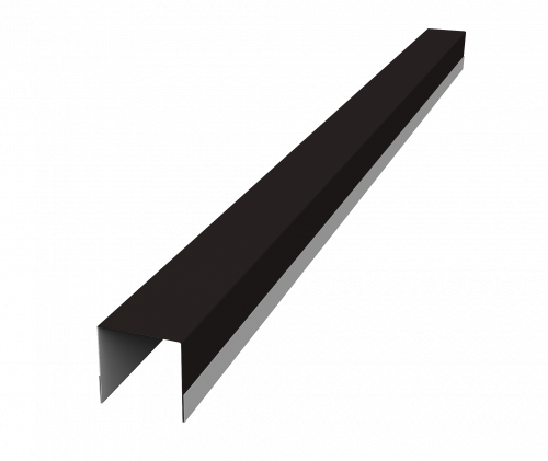 Планка вертикальная обратная для горизонтального монтажа штакетника Grand Line 0,5 Rooftop Бархат RAL 9005 черный (1,8м)
