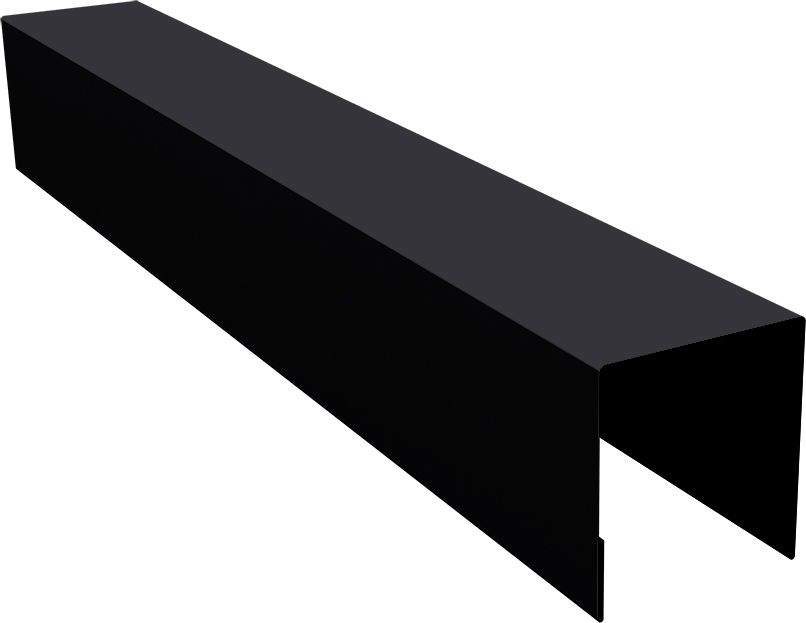 Планка боковая для забора из сайдинга Блок-хаус новый Grand Line 0,5 Velur RAL 9005 черный (2,5м)