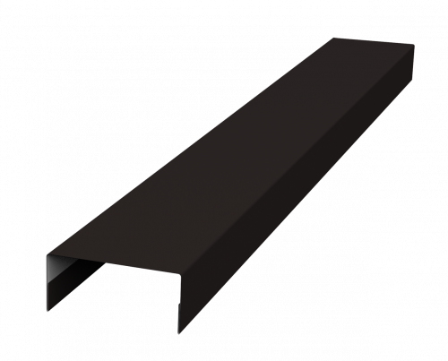 Крышка 45х20 для забора жалюзи Техас Grand Line 0,5 Сатин матовый ТХ RAL 9005 черный (2м)