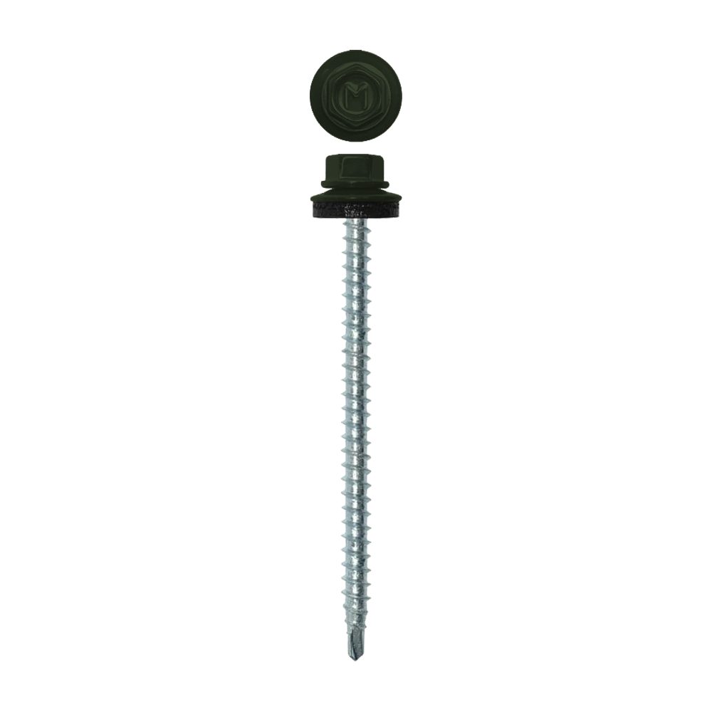 Саморез кровельный Daxmer 4,8х70 (100шт) сверло №1 RAL 6020