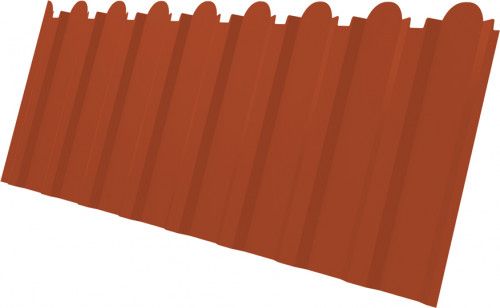 Профнастил С20B фигурный Grand Line 0,45 Drap ТХ RAL 8004 терракота