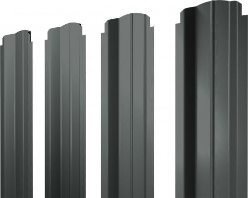 Штакетник П-образный B фигурный Grand Line 0,45 ПЭ RAL 7005 мышино-серый