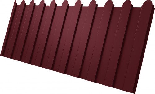 Профнастил С8A в02 фигурный Grand Line 0,5 Сатин RAL 3005 красное вино