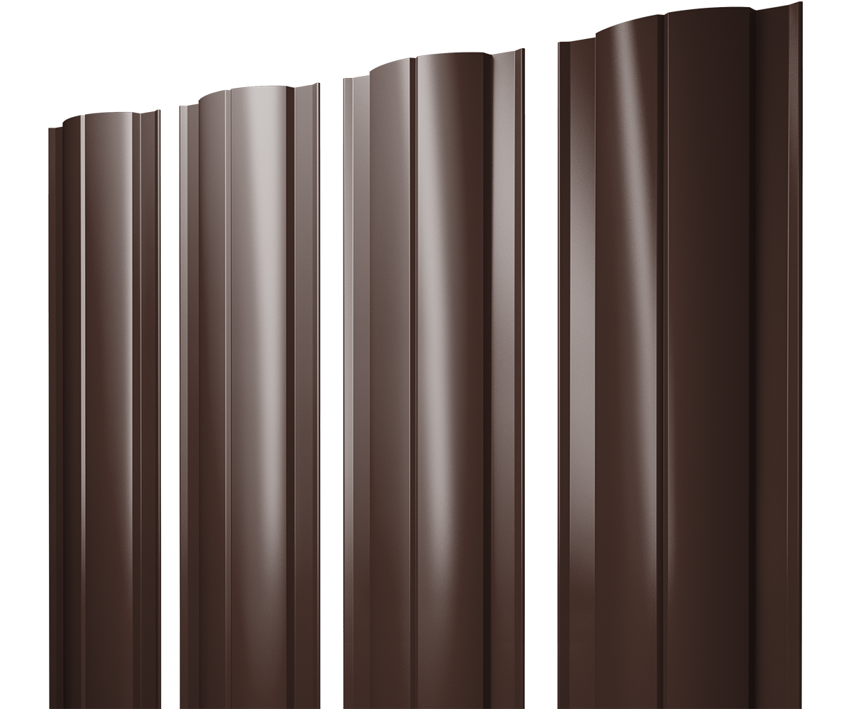 Штакетник Круглый с прямым резом Grand Line 0,4 ПЭ RAL 8017 шоколад