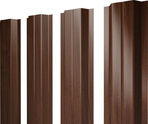 Штакетник П-образный A с прямым резом Grand Line 0,45 Принт Элит Шоколадное дерево TwinColor