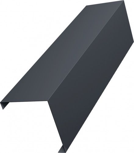 Декоративная накладка на столб универсальная угловая 60х60 для забора жалюзи Grand Line 0,5 Атлас RAL 7024 мокрый асфальт (3м)