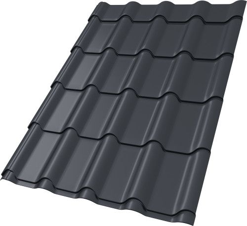 Профиль волновой "Камея" ("Kamea") 0,45 Drap TwinColor RAL 7024 мокрый асфальт