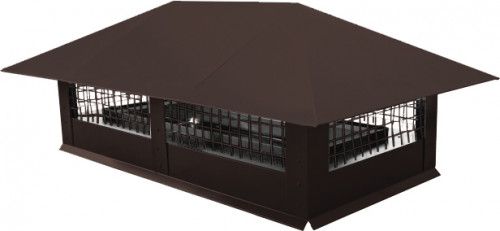 Дымник на трубу с сеткой 890х380мм 0,45 ПЭ с пленкой RAL 8017 шоколад