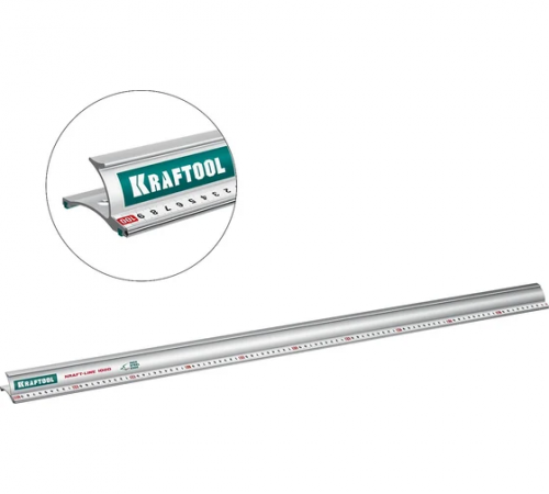 Линейка Kraftool Kraft-line 1,0м усиленная алюминиевая со стальной направляющей (34275-100)