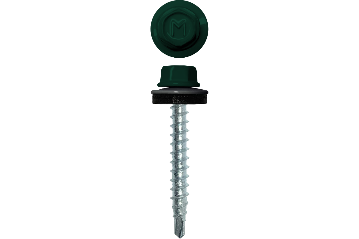 Саморез кровельный Daxmer 4,8х35 RAL 6005 (250) сверло №1