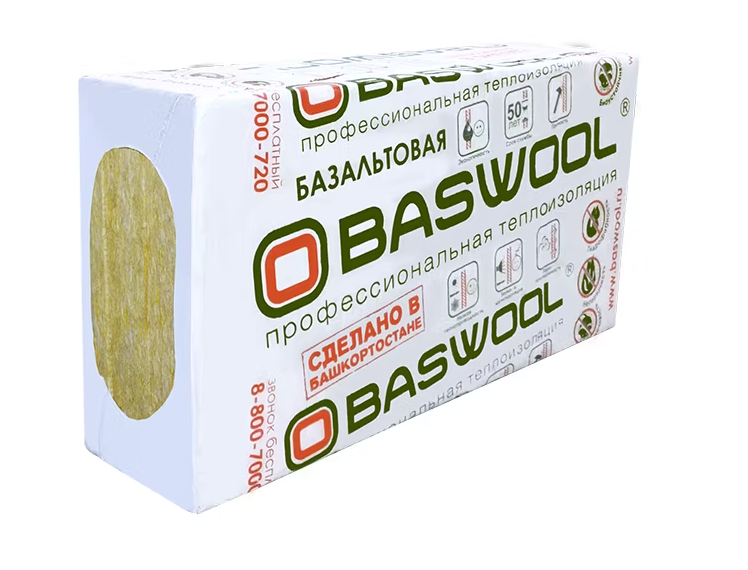 Плиты теплоизоляционные Baswool Фасад 100 1200х600х50 (0,216м3)