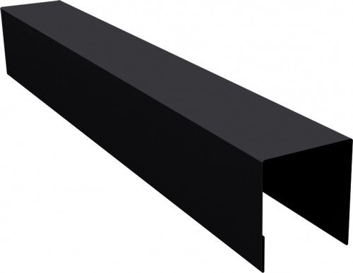 Планка боковая для забора из сайдинга Блок-хаус новый Grand Line 0,5 Velur RAL 9005 черный (2,06м)