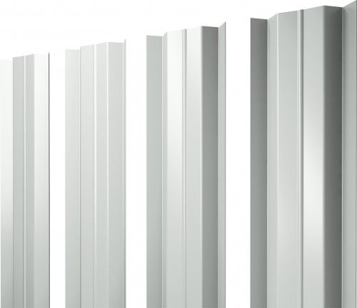 Штакетник М-образный B с прямым резом Grand Line 0,5 ПЭ слим RAL 9003 сигнальный белый