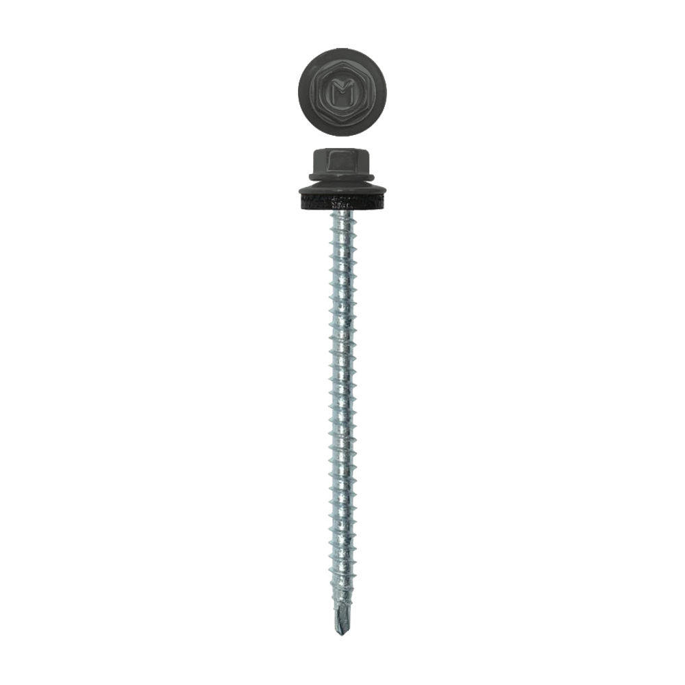 Саморез кровельный Daxmer 4,8х80 (100шт) сверло №1 RAL 7005