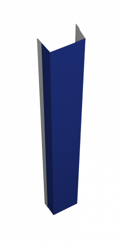 Крепежная планка нижняя для забора жалюзи Техас Grand Line 0,45 ПЭ RAL 5002 ультрамариново-синий (1,8м)