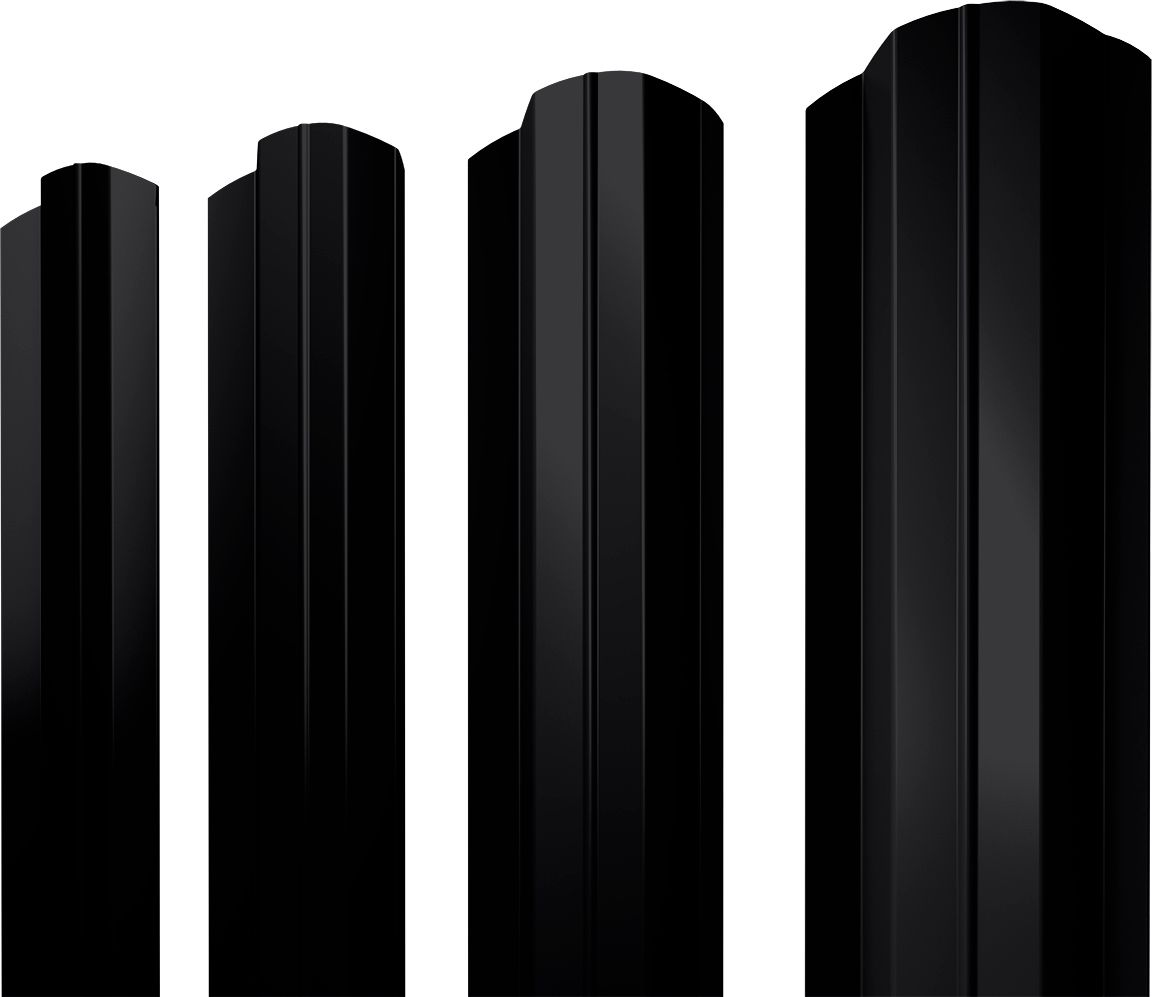 Штакетник М-образный B фигурный Grand Line 0,45 ПЭ RAL 9005 черный