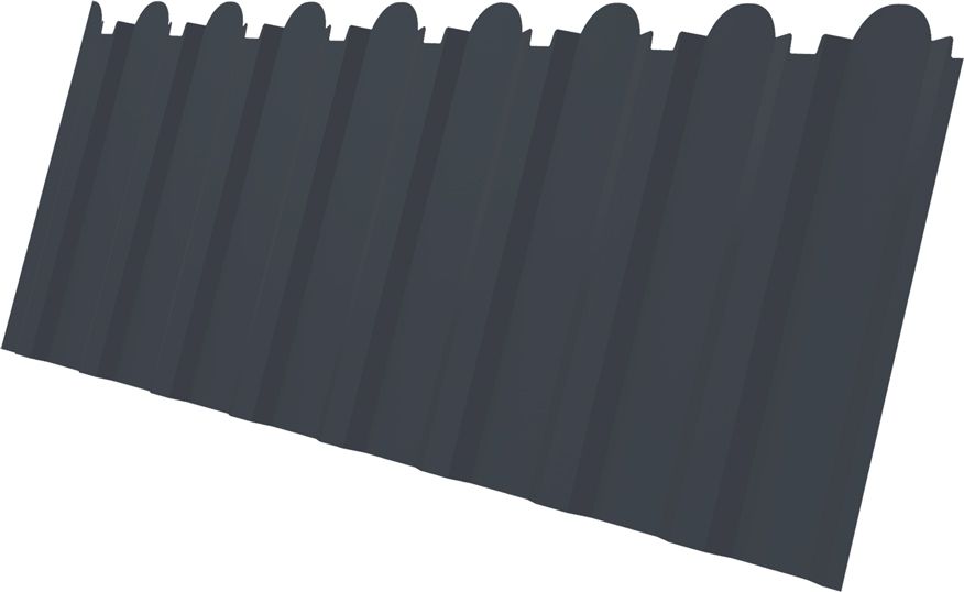 Профнастил С20B фигурный Grand Line 0,45 Drap RAL 7024 мокрый асфальт