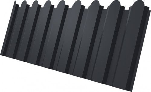 Профнастил С20A фигурный Grand Line 0,45 Drap СТ RAL 7024 мокрый асфальт